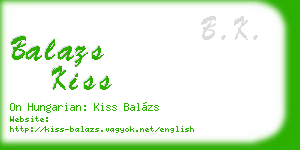 balazs kiss business card
